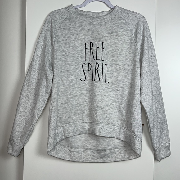 RAE DUNN free spirit light gray sweater - Picture 2 of 8